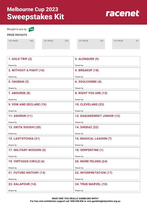 melbourne cup sweep template|Melbourne Cup Sweep 2024 .